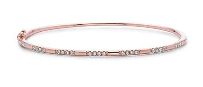 14K Rose Gold Diamond Bangle