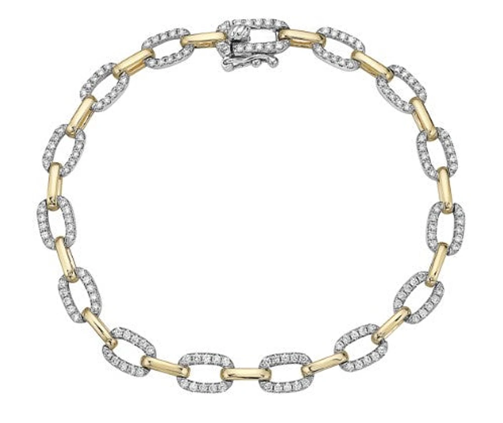 14K Yellow and White Gold Diamond Bracelet