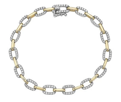 14K Yellow and White Gold Diamond Bracelet