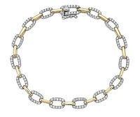 14K Yellow and White Gold Diamond Bracelet