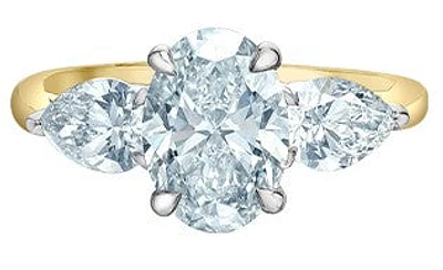 14K Yellow and White Gold 2.01cttw Oval Lab Grown Diamond Engagement Ring