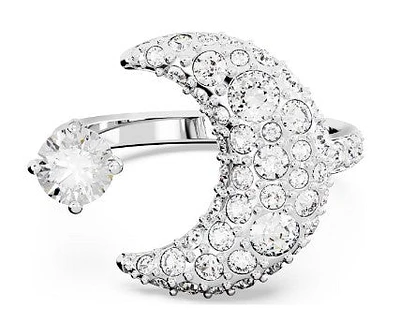 Swarovski Luna open ring, Moon, White, Rhodium plated 5677139