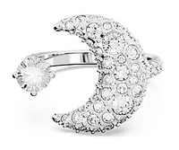 Swarovski Luna open ring, Moon, White, Rhodium plated 5677139
