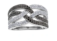 10K White Gold 0.80 cttw Black Diamond Ring