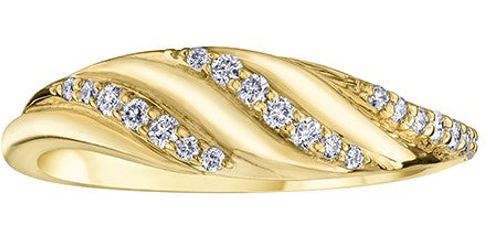 10K Yellow Gold 0.17 cttw Diamond Band