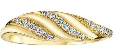 10K Yellow Gold 0.17 cttw Diamond Band