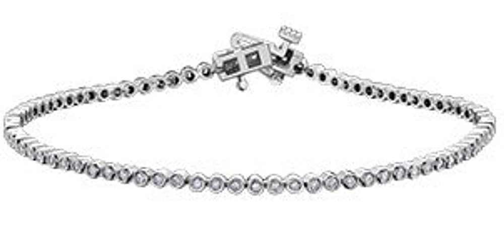 10K White Gold 0.66 cttw Diamond Tennis Bracelet