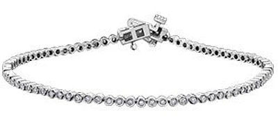 10K White Gold 0.66 cttw Diamond Tennis Bracelet