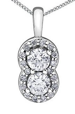 10K White Gold 0.33 cttw Diamond Pendant, 18"