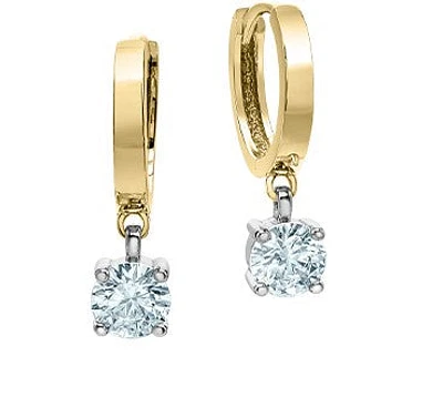 14K Yellow and White Gold cttw Lab Grown Diamond Earrings