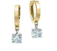 14K Yellow and White Gold cttw Lab Grown Diamond Earrings