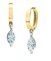14K Yellow and White Gold 1.03 cttw Lab Grown Diamond Marquise Earrings