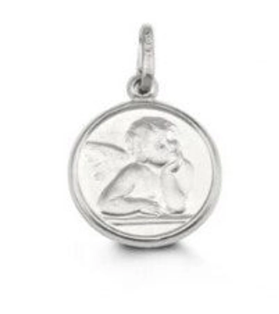 10K White Gold Guardian Angel Charm