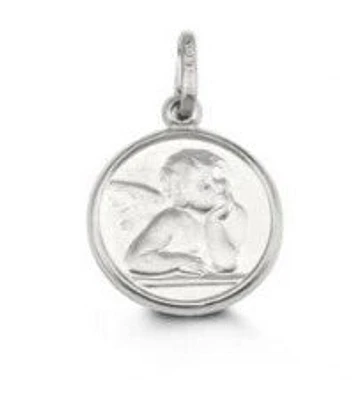 10K White Gold Guardian Angel Charm