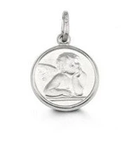 10K White Gold Guardian Angel Charm
