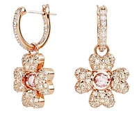 Swarovski - Idyllia drop earrings, Clover, White, Rose gold-tone plated - 5674212