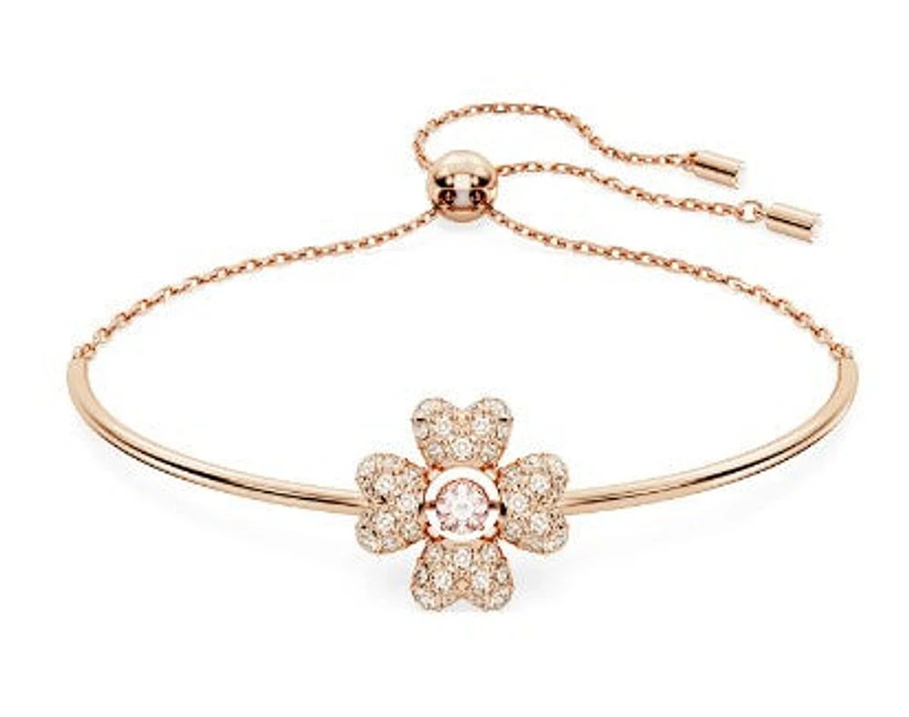 Swarovski Idyllia bracelet, Clover, White, Rose gold-tone plated 5674487