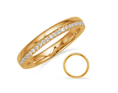 14K Yellow Gold 0.16cttw Diamond Ring - size 6.5