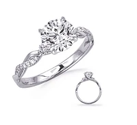 14K Round Brilliant Cut Diamond Ring - Mount Only (No centre diamond) / Gold