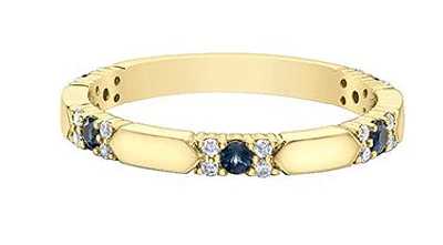 10K Yellow Gold Sapphire & Diamond Ring