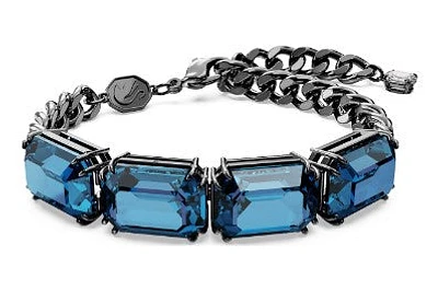 Swarovski Millenia bracelet, Octagon cut, Blue, Ruthenium plated  - 5671250 - Discontinued