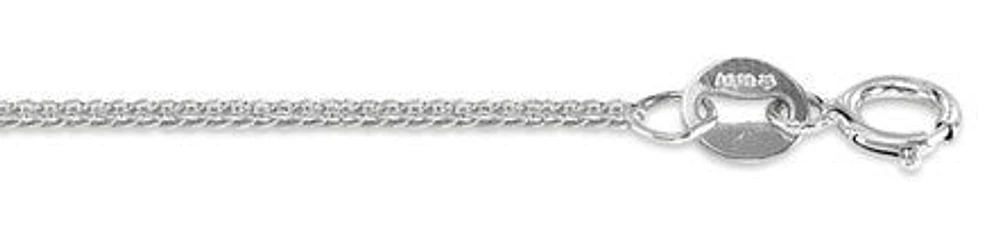 10K White Gold 0.75mm Wheat Chain, 16"