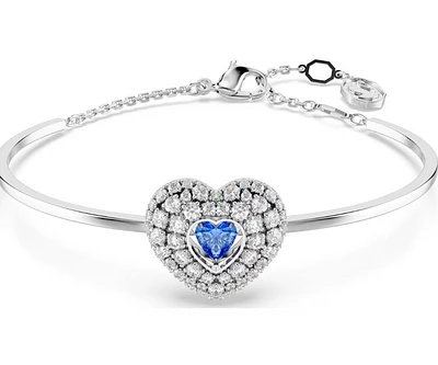 Swarovski - Hyperbola bangle, Heart, Blue, Rhodium plated - 5680393