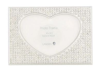 5X4" Heart Clear Crystal Frame
