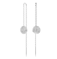 Swarovski Meteora drop earrings, White, Rhodium plated 5683448