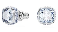Swarovski Birthstone stud earrings, Square cut, March, Blue, Rhodium plated - 5660800