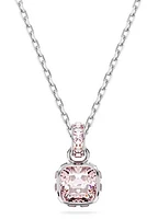 Swarovski Birthstone pendant, Square cut, June, Pink, Rhodium plated - 5652044