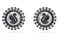 Swarovski - Iconic Swan stud earrings, Swan, Gray, Ruthenium plated - 5680848 - Discontinued
