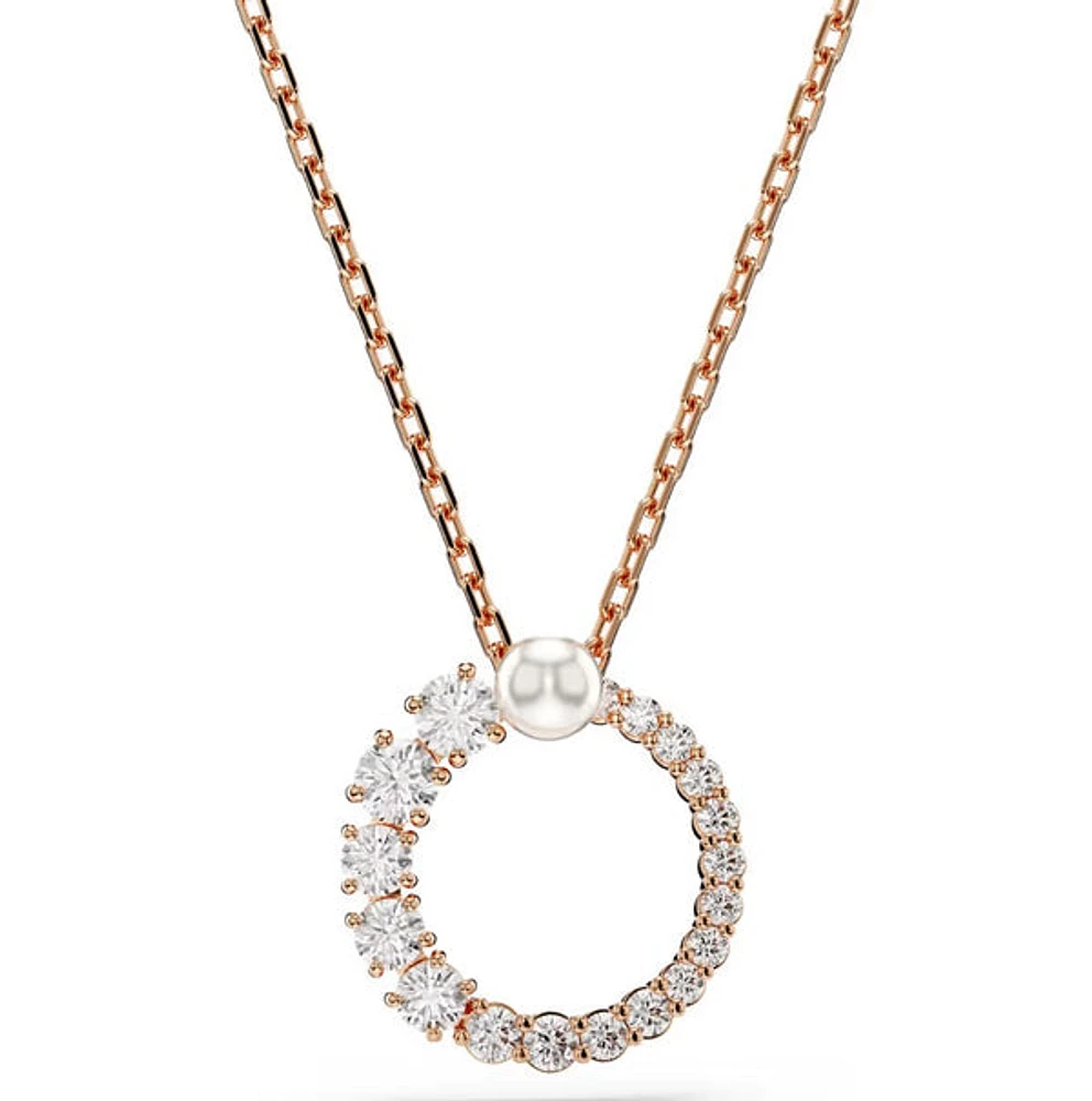 Swarovski - Matrix pendant, Crystal pearl, Round cut, White, Rose gold-tone plated - 5692265