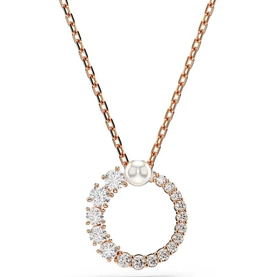 Swarovski - Matrix pendant, Crystal pearl, Round cut, White, Rose gold-tone plated - 5692265