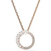 Swarovski - Matrix pendant, Crystal pearl, Round cut, White, Rose gold-tone plated - 5692265