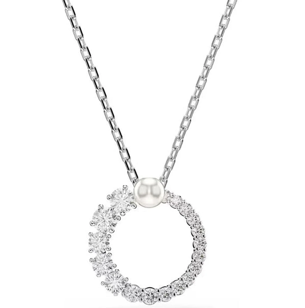 Swarovski - Matrix pendant, Crystal pearl, Round cut, White, Rhodium plated - 5688751