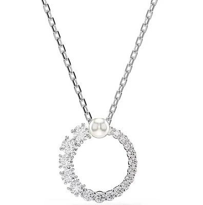 Swarovski - Matrix pendant, Crystal pearl, Round cut, White, Rhodium plated - 5688751