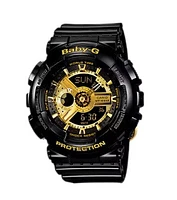 Casio G-Shock Baby-G Watch, Black & Gold, BA110-1A