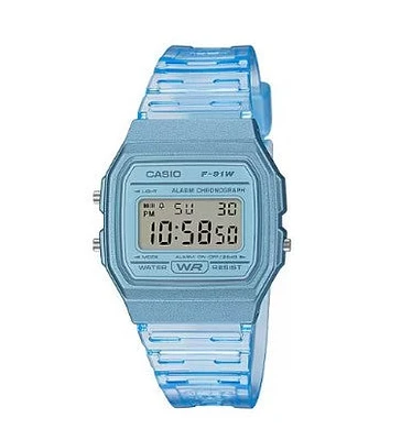 Casio Quartz Watch with Resin Strap, POP Collection Blue, Model: F-91WS-2CF