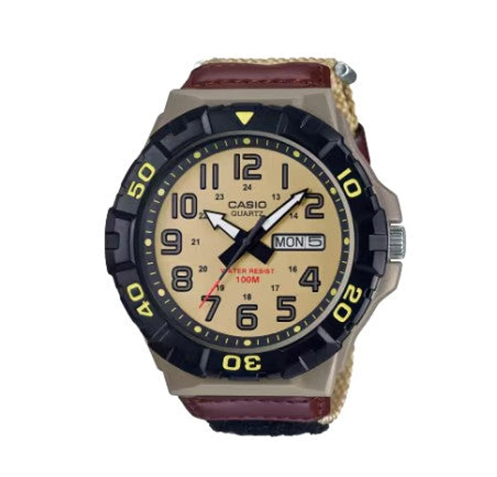Casio Analog Watch -Black and Gold - MRW210HB-5BV