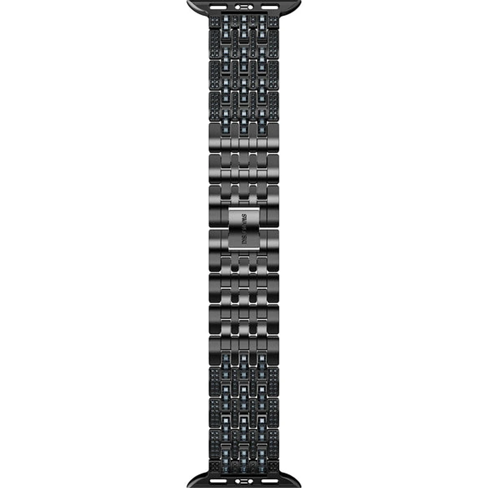 Swarovski Sparkling princess strap compatible with Apple Watch®, Black, Black Finish, Pre-order only - 5678675
