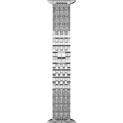 Swarovski Sparkling princess strap compatible with Apple Watch®, Silver tone, Stainless steel, Pre-order only - 5672167