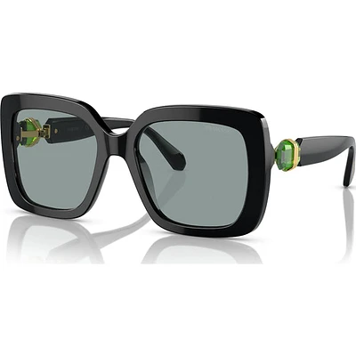 Swarovski Lucent: Oversized Square Shaped Sunglasses Black 5679521