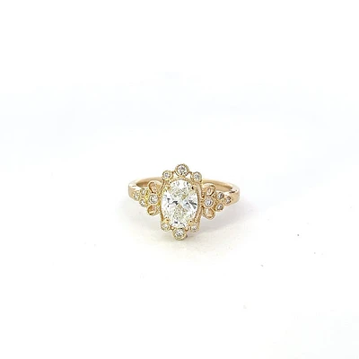 14K Yellow Gold 1.22cttw Oval Lab Grown Diamond Engagement Ring - /