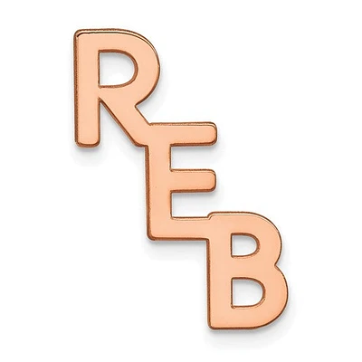 14K Rose Gold Polished Cut-Out Tie Tac, Personalized with Letters - MADE TO ORDER