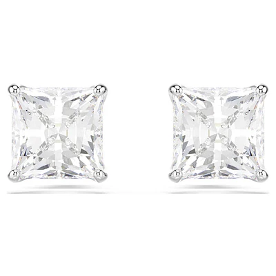 Swarovski Attract/Stilla stud earrings, Square cut, White, Rhodium plated - 5430365/5537868 (SS)