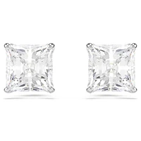 Swarovski Attract/Stilla stud earrings, Square cut, White, Rhodium plated - 5430365/5537868 (SS)