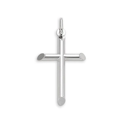 10K White Gold Cross Charm