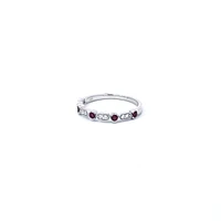 14K White Gold Ruby and Diamond Ring