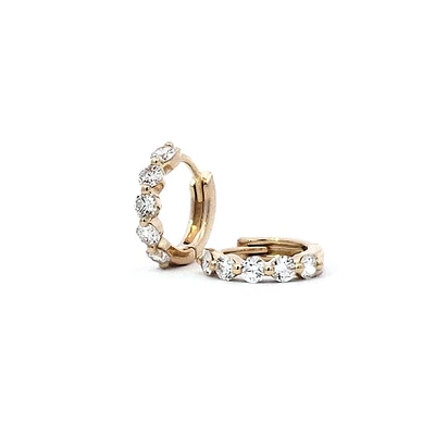 14K Yellow Gold 0.49 cttw Diamond Hoop Earrings